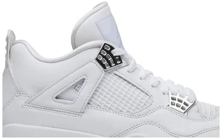 Nike Air Jordan 4 Retro White Leather Shoes (308497-100)