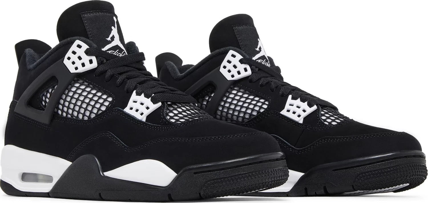 Jordan 4 Retro Black White Sneakers (FQ8138-001)