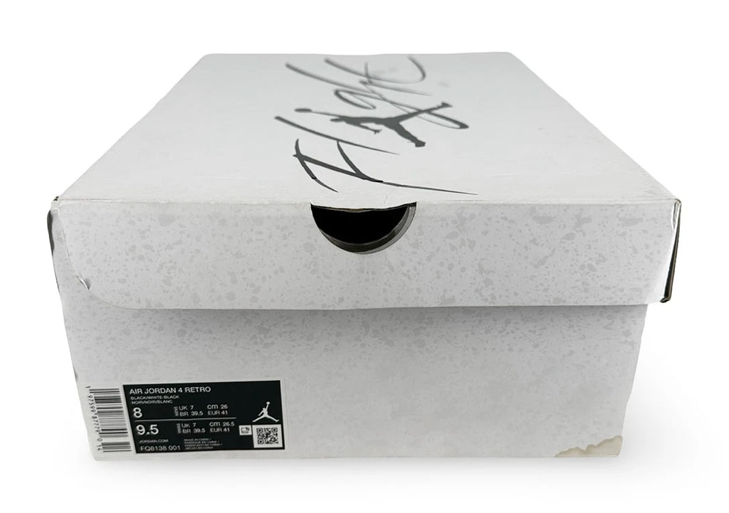Jordan 4 Retro Black White Sneakers (FQ8138-001)