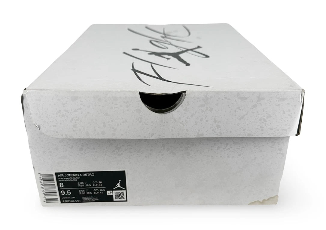 Jordan 4 Retro Black White Sneakers (FQ8138-001)